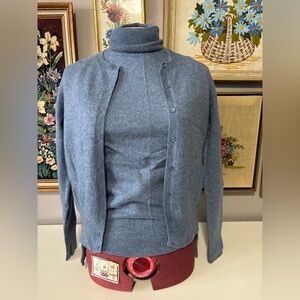 Hudson’s Bay Cashmere Sweater set. Blue-gray.